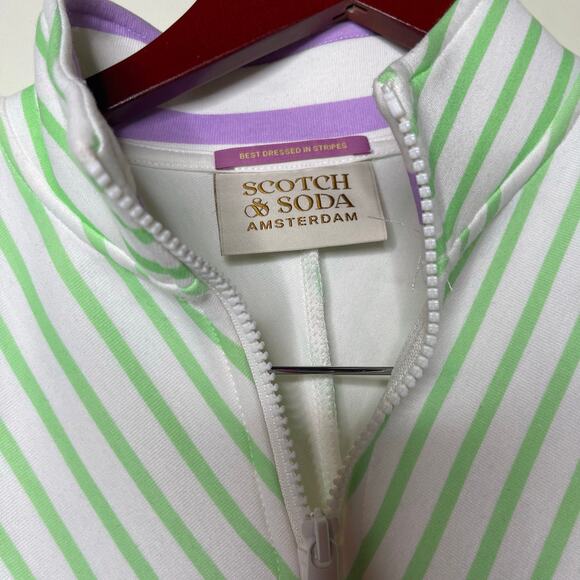 Scotch & Soda Striped Relaxed-Fit Half-Zip Sweater in purple green XS - Picture 5 of 8